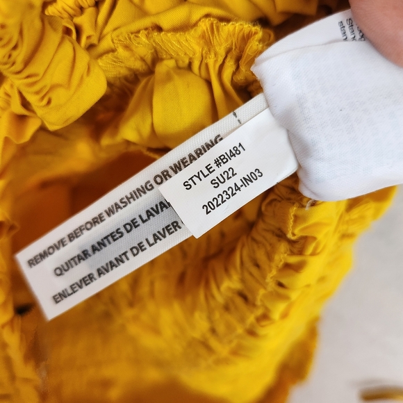 J Crew Re-Imagined Yellow Ruched Cropped Top Size Small - Picture 11 of 11